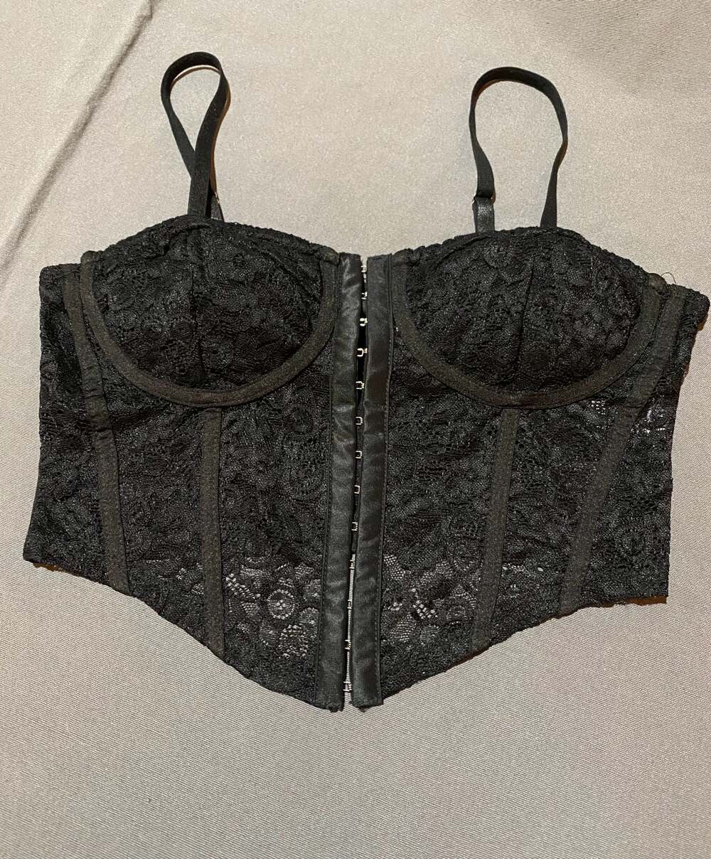 Julia by Love J Black Lace Corset Top Size M